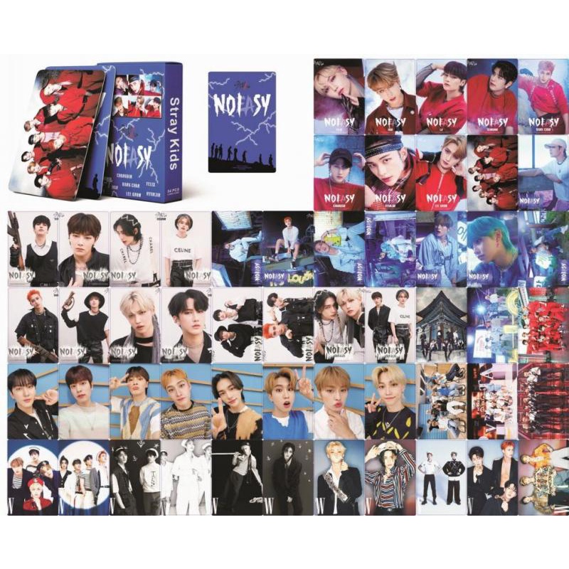 55pcs / Kotak Kartu Foto STRAY KIDS NoEasy Bahan PC