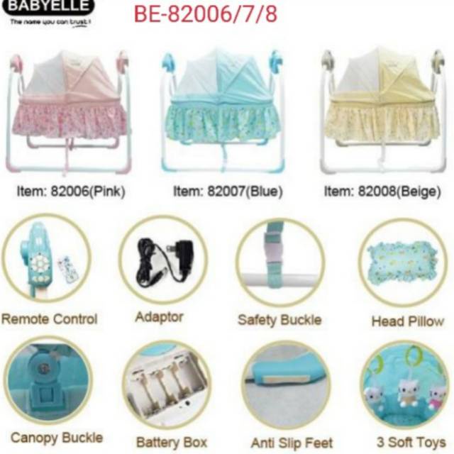 Babyelle 82006/7/8 New Automatic Swing Bed Tempat Tidur Bayi