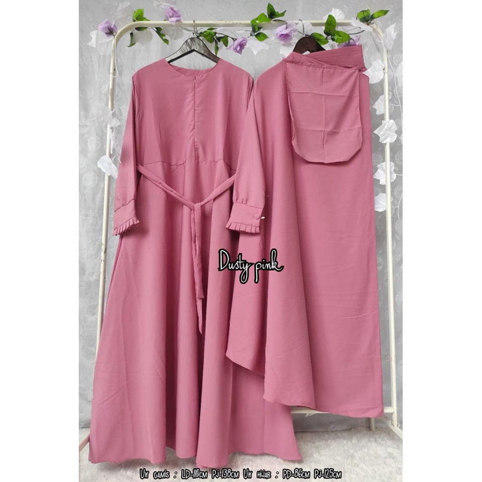 GAMIS SET HIJAB SYAR&quot;I PLUS CADAR POLOS