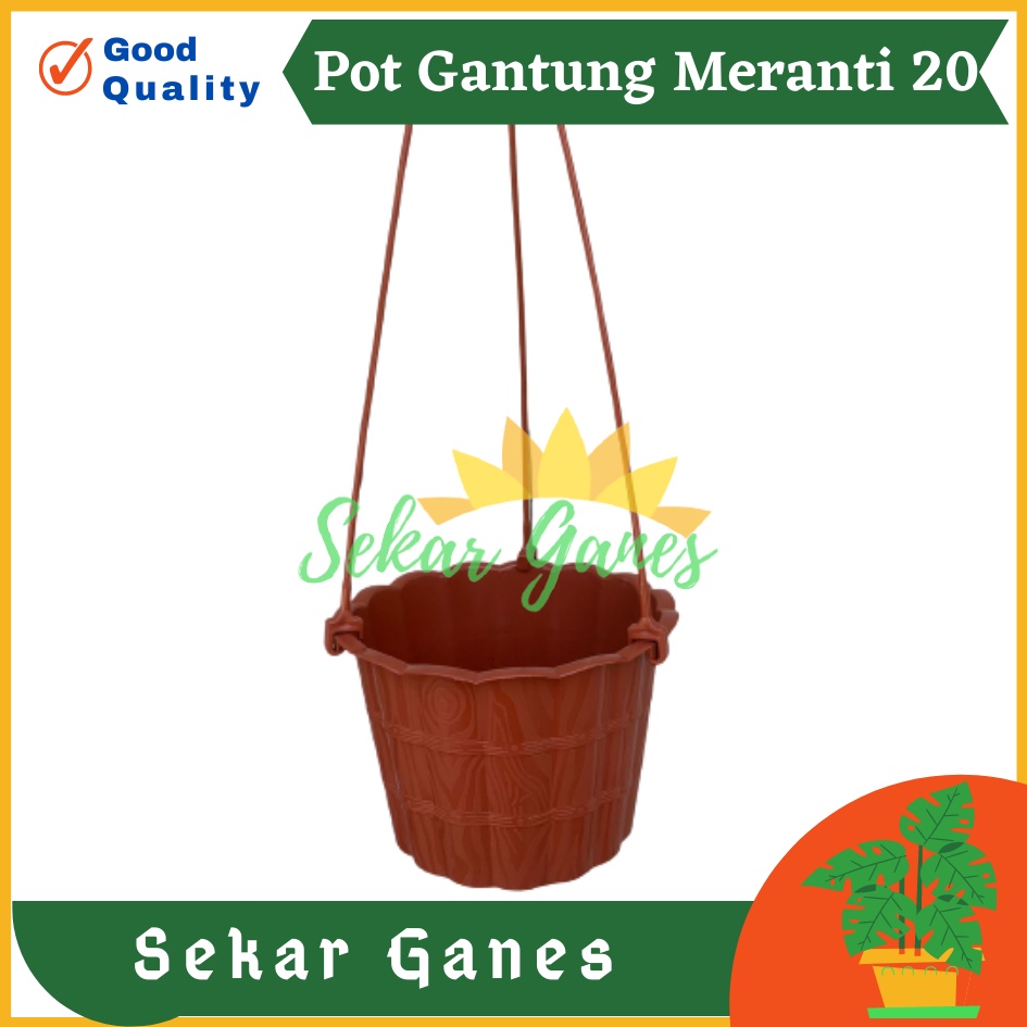 Pot Gantung Meranti 20 Merah Bata Merah Coklat Terracota Terracotta Pot Bunga Gantung Motif Gentong Mirip Country Murah Termasuk Tali Pot Bunga Gantung Murah Grosir Unik Plastik Putih