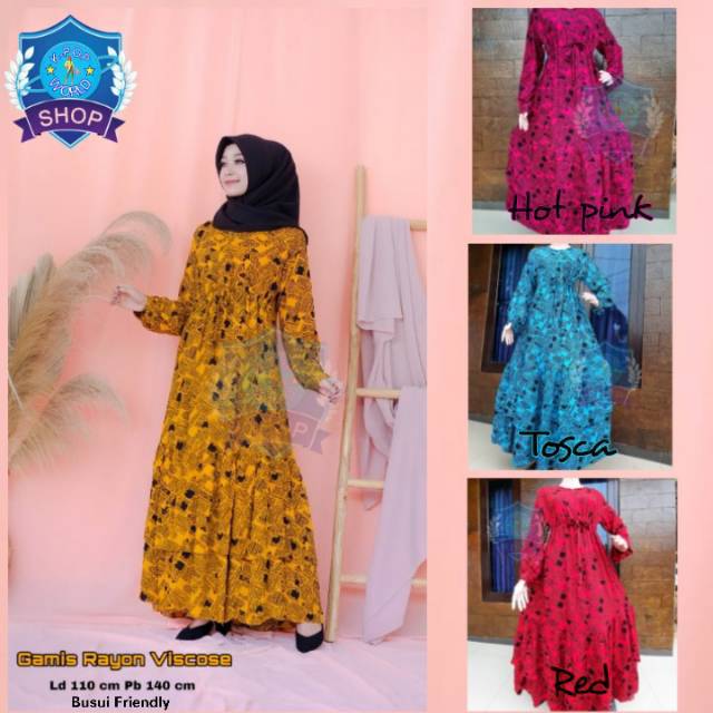 GAMIS RAYON VISCOSE / GAMIS BUSUI / GAMIS REMPEL SUSUN / HOMI DRESS / DRESS BATIK