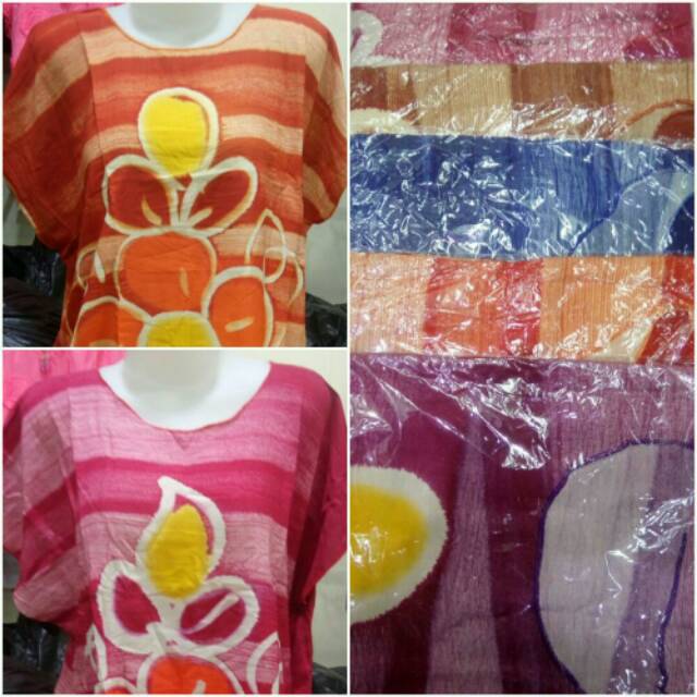 FLASH SALE Blouse Santai Wanita Motif Bunga Ukuran Jumbo