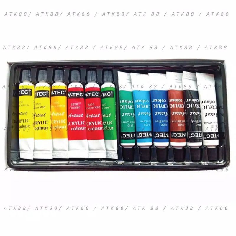 

Cat Acrylic Vtec 6Ml 12 warna Cat Acrilic Vtec 6ml Cat Akrilik Vtec