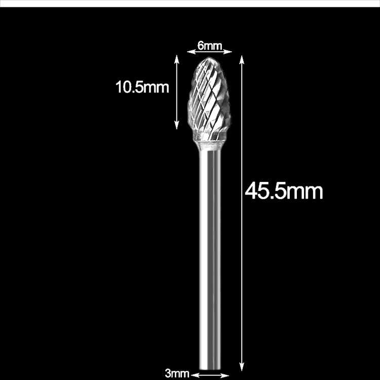 TD-DFA JIGONG Mata Bor Tungsten Carbide Cone Spiral 1/8 Inch 10 PCS - JG8