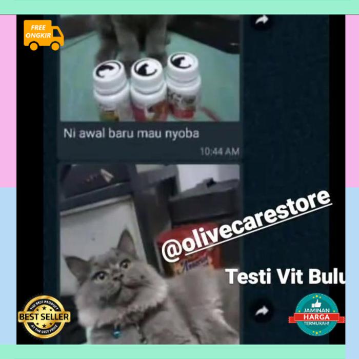 VITAMIN KUCING BULU LEBAT Panjang Jamuran Bulu Rontok Olive Care Obat Nafsu Makan, Bulu Rontok,