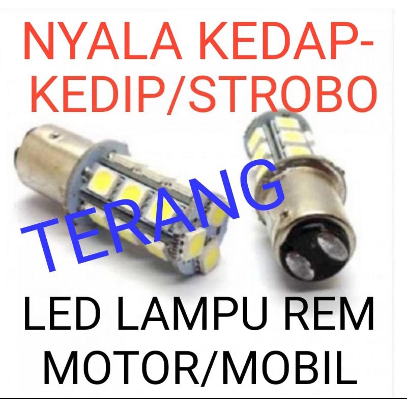 TERLARIS LED LAMPU REM MOBIL MOTOR KEDIP 18 LED BAYONET 2 KAKI