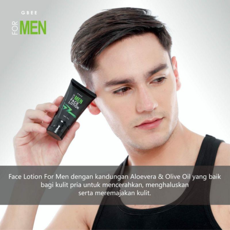 Miffglow -NEW PRODUCT GBEE GLOW BEAUTY PAKET MEN SKIN bodylotion dan facial wash men