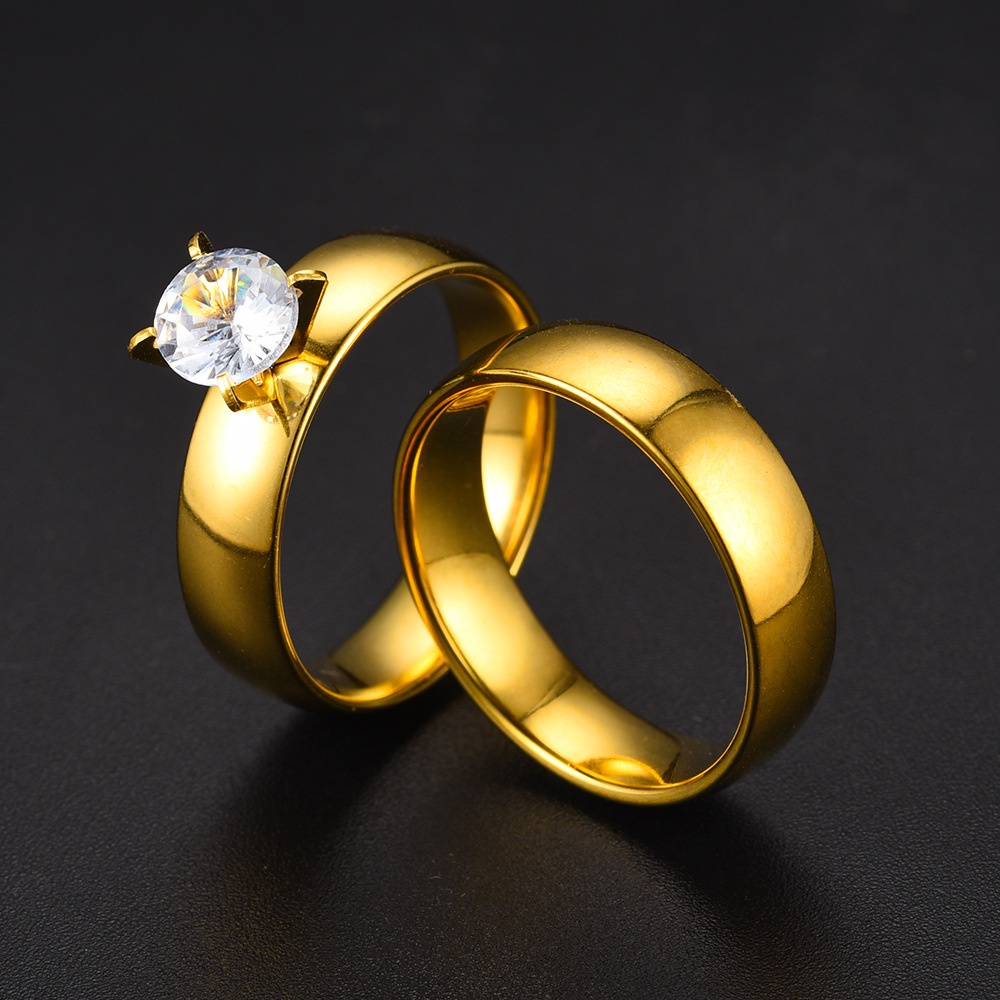 cincin couple mata,Titanium gold motif termurah