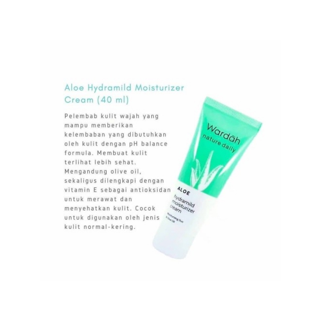 WARDAH Nature Daily ALOE Hydramild Moisturizer Cream 40ml - Amaze_Kosmetik