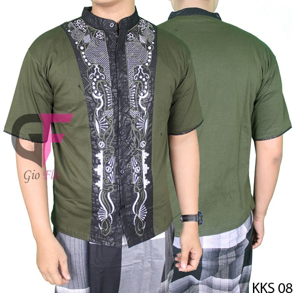 GIOFLO Fashion Muslim Baju Koko Keren Green / KKS 08