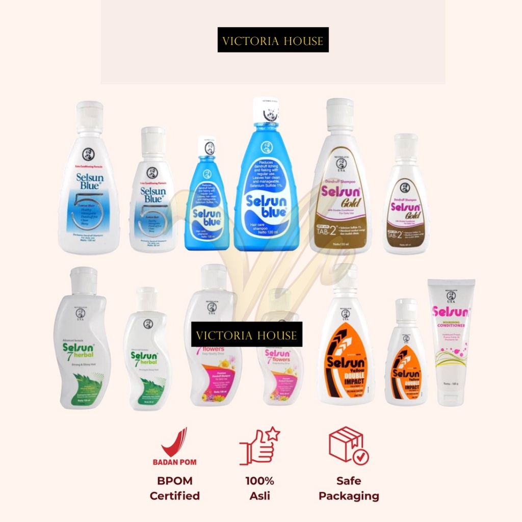 SELSUN Shampoo Conditioner Series | Sampo anti ketombe Blue 5 Yellow Gold 7 Herbal Flower (KIM)