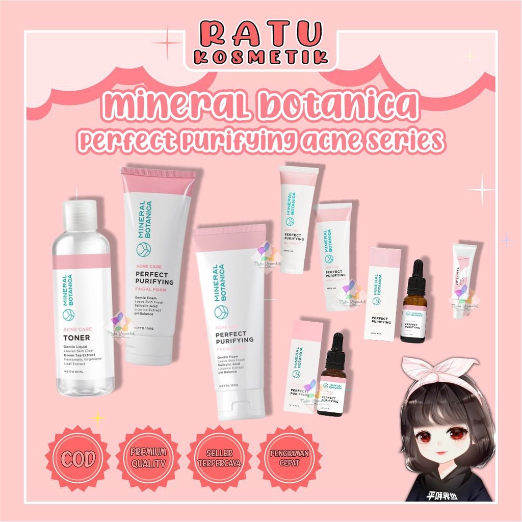 ❤ RATU  ❤ MINERAL BOTANICA Perfect Purifying Acne | Facial Foam Wash Toner | Day Night Cream | Zit BPOM✔️