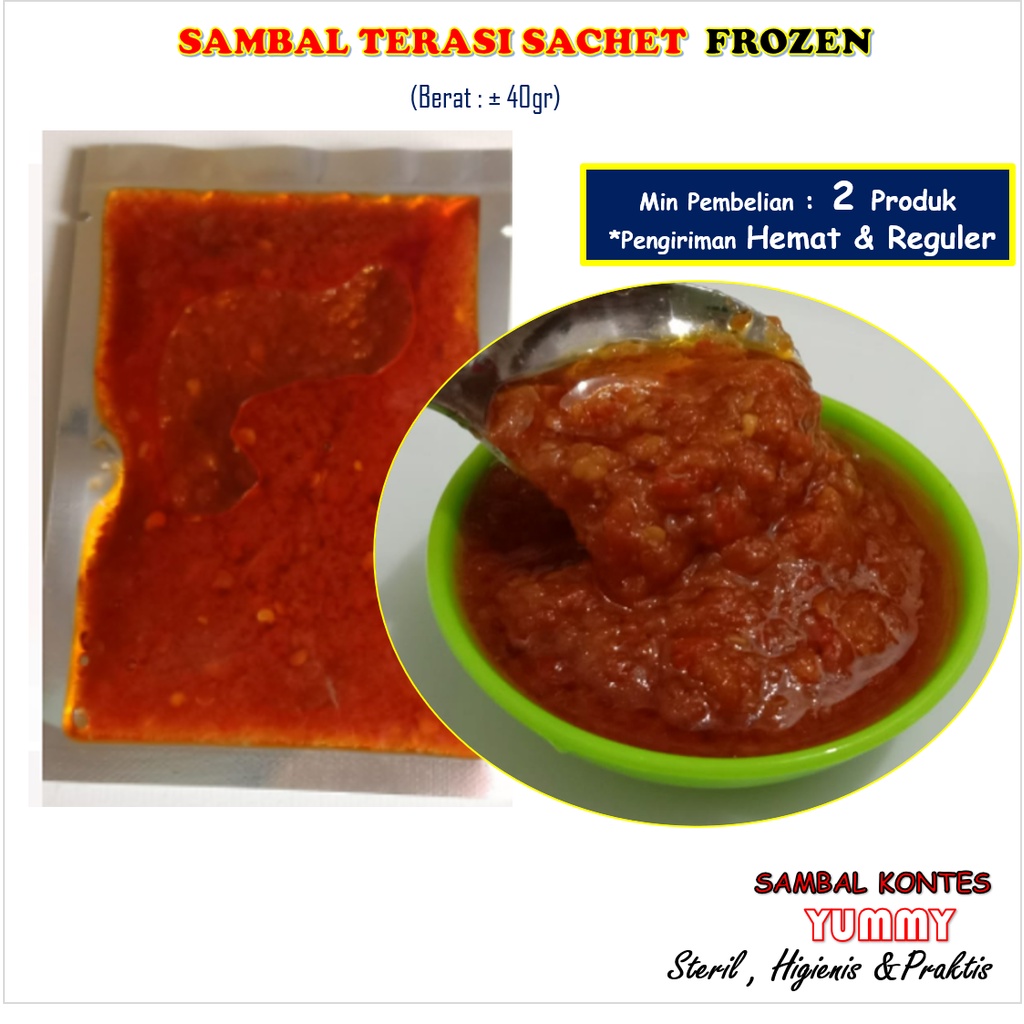 

Sambal Terasi Sachet 40gr Frozen Sambal Kontes Yummy Enak dan Murah