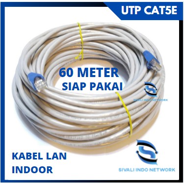 60 METER SPECTRA KABEL LAN UTP CAT5E INDOOR SIAP PAKAI [SUDAH CRIMPING RJ45 + PLUGBOOTH]