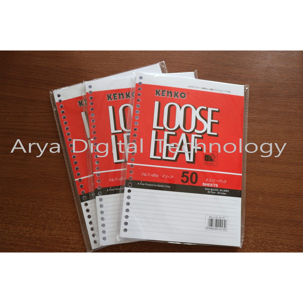 

Loose Leaf B5 Kenko Kertas File 50 Lembar Putih Bergaris Isi Binder Murah Bagus Original