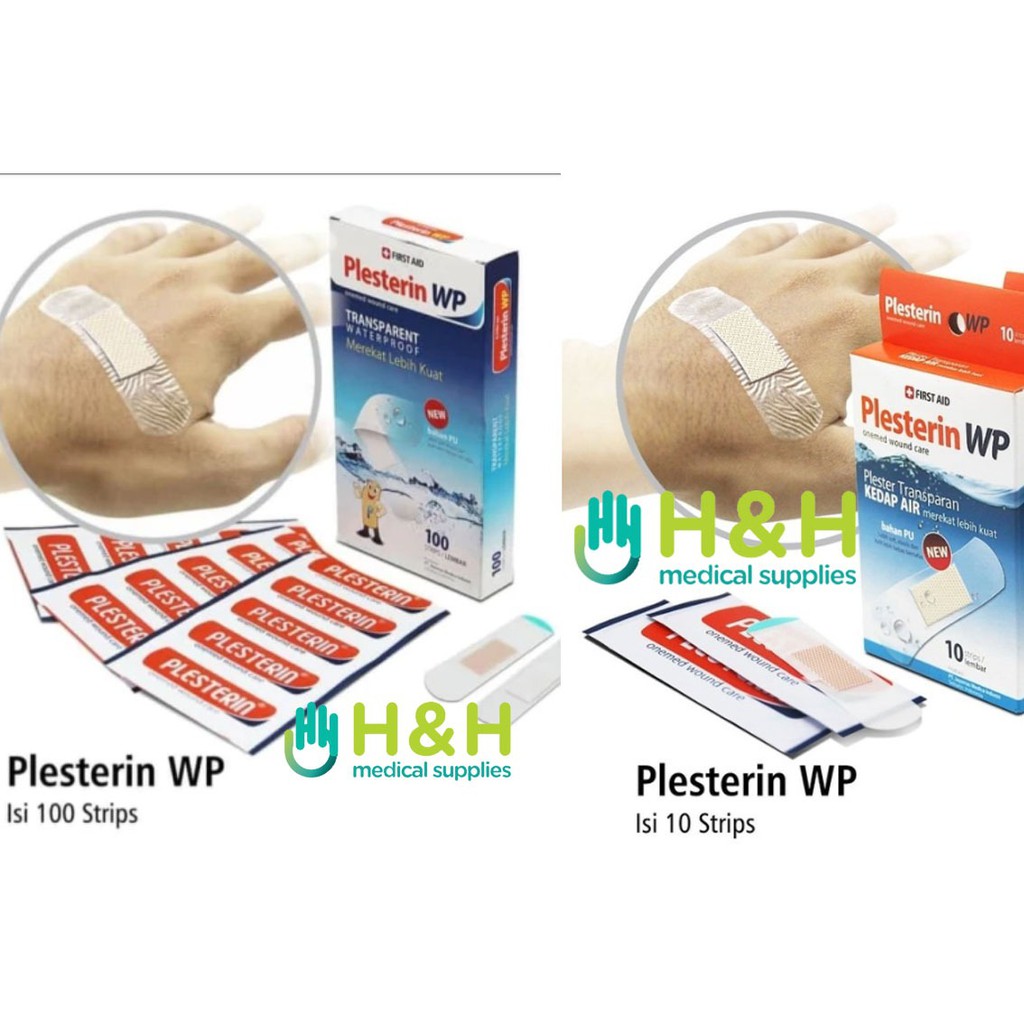 Plesterin Wp 100 PCS / Plester tahan air / Plester luka / Handsaplast / Plester transparan