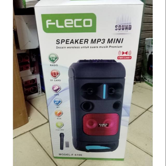 Speaker Meeting Portabel Bluetooth Fleco F 6106 (Bonus kabel Aux)