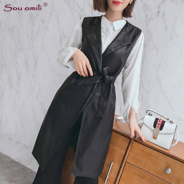 Rompi Kulit Vest Leather Office Look Winter