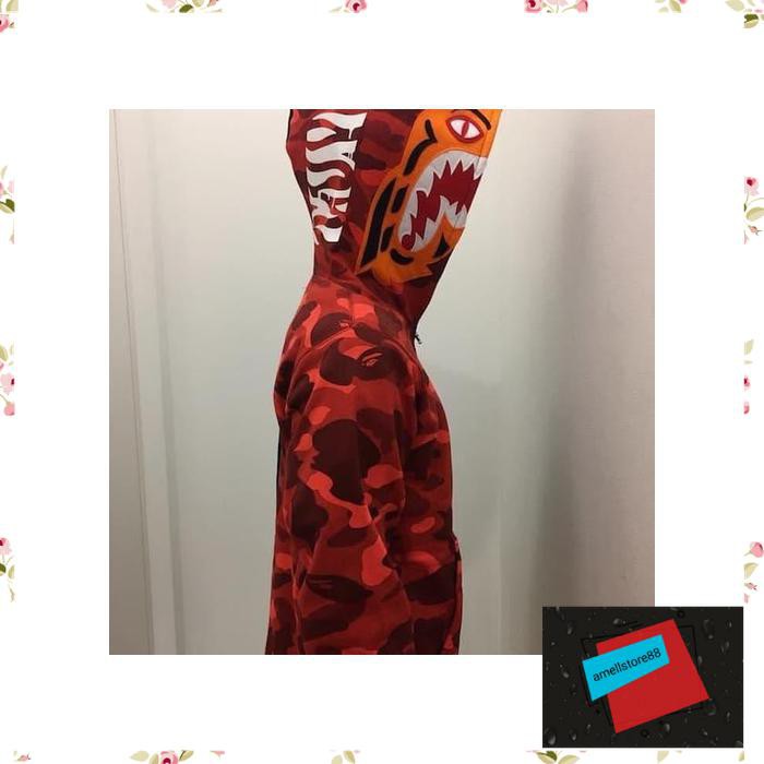 Jaket Pria parasut parka gunung BapeHoodieSwetershirts Jepang Hiu Sweater Merah Kamuflase WE263