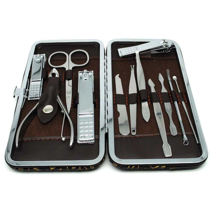 isi 12pcs Manicure Pedicure Set Alat Perawatan &amp; Gunting Kuku