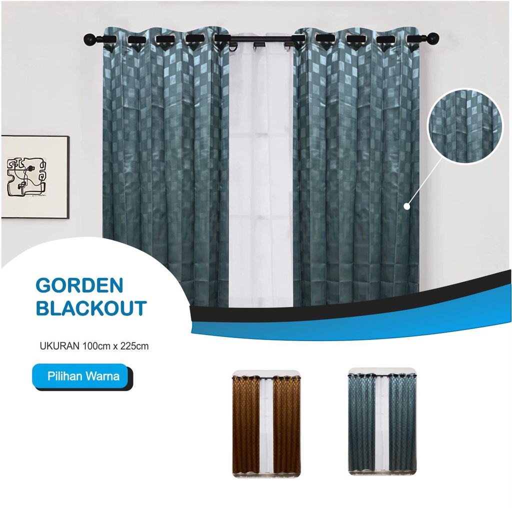 Gorden Blackout Garis Emboss Minimalis Tebal dan Mewah / Gordeng Hordeng Korden Tirai 100% Blackout Stripe