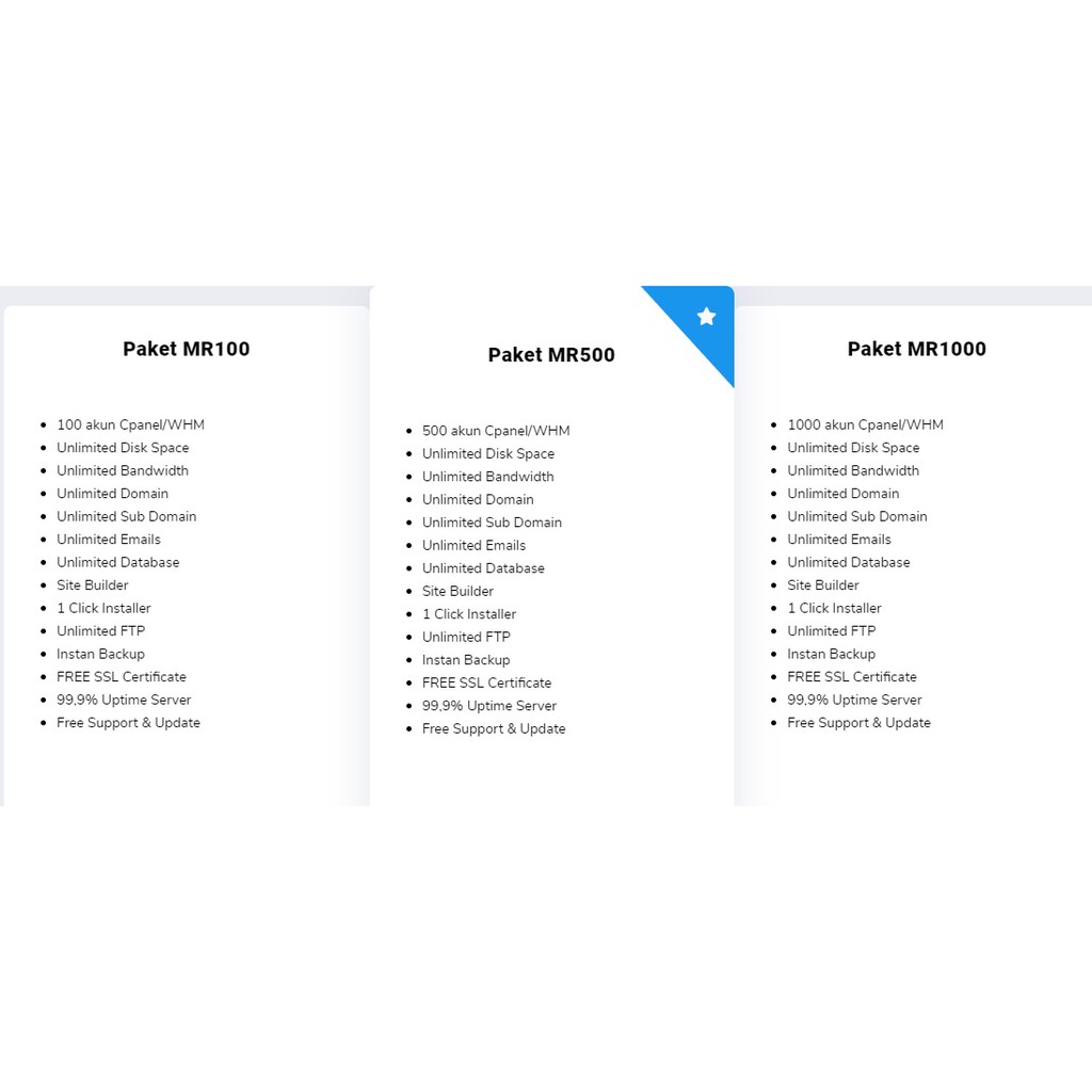 Master reseller web hosting murah, dapat membuat hingga 1000 akun cpanel/WHM