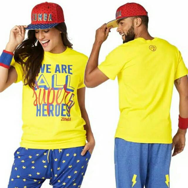 T-shirt Kaos Zumba Wear Yellow Kuning Open PO