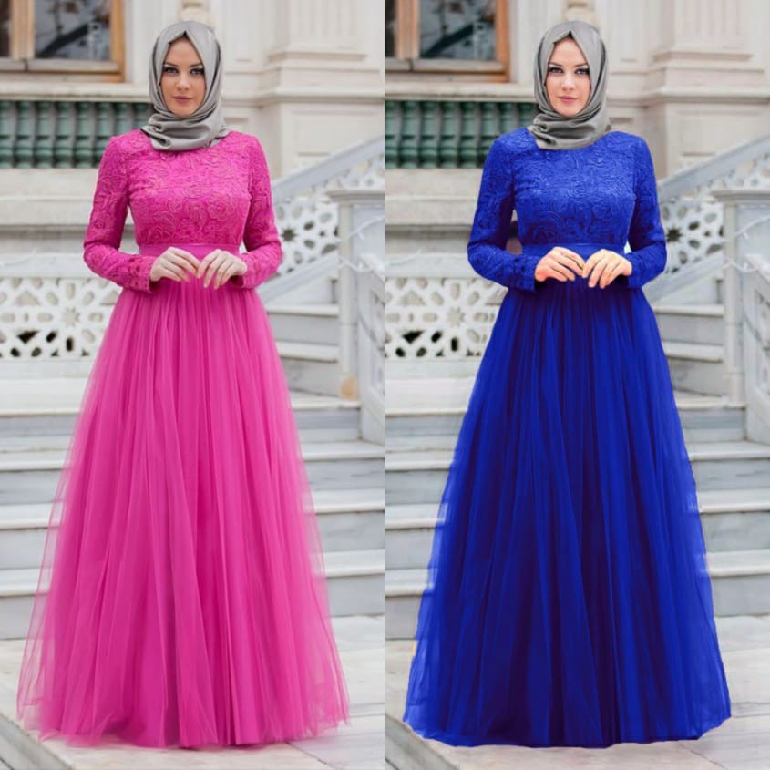 ALMAER MAXI DRESS READY 3UKURAN  / MAXI PESTA BRUKAT ALMAER / MAXI KONDANGAN vV-1