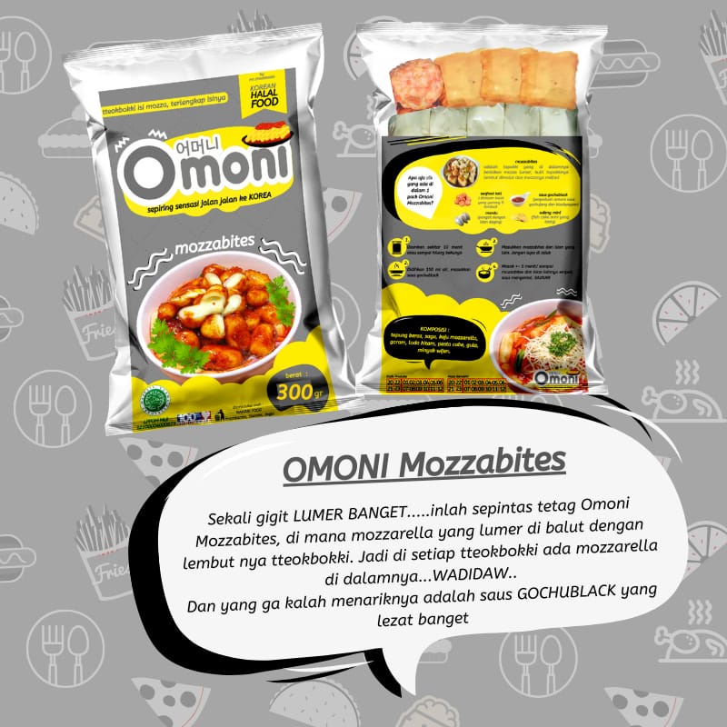 MOZZABITES Snack Jajanan Korea Viral Halal BPOM Merek Omoni