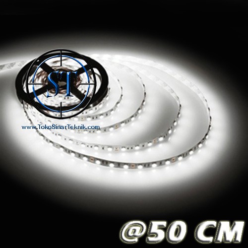 Led Strip Tempel Anti Air 1 Meter 60 Led 3528 Putih Plus 3M Stricker  Input DC 12V Lampu Mobil Motor  Harga Untuk 50cm