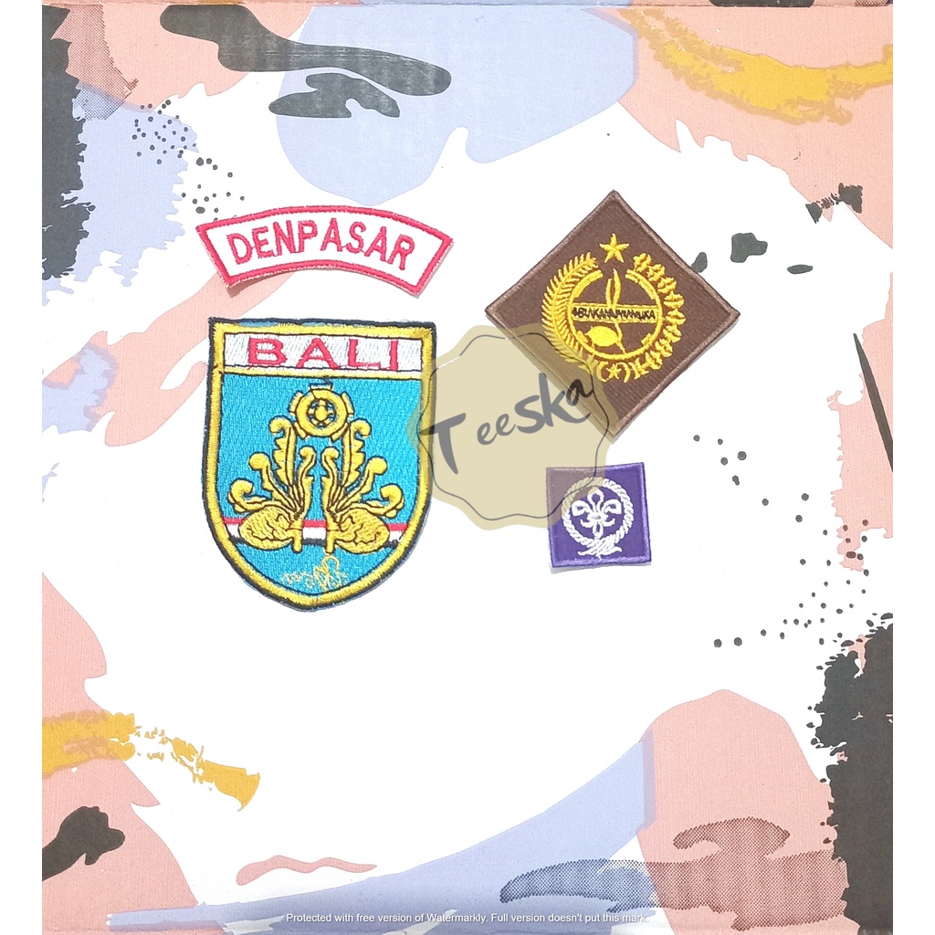 Jual Set Atribut Seragam Pramuka Logo Tunas Kelapa dan Wosm, Logo