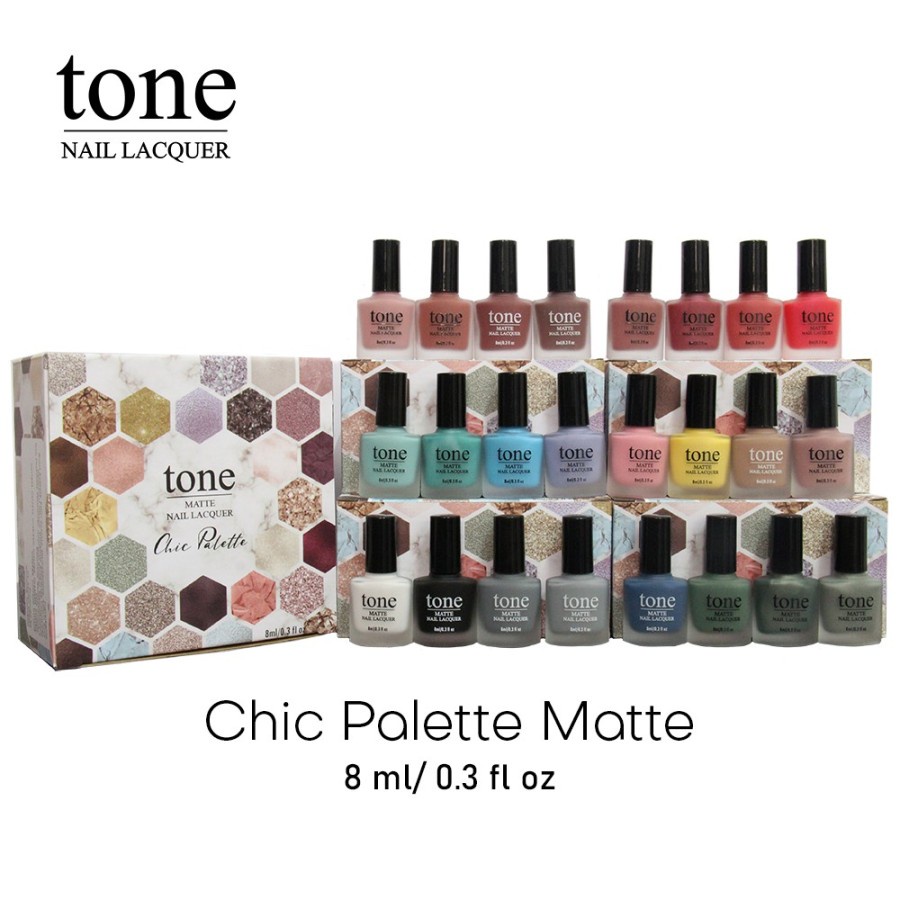 1 Set Kutek Tone Matte Nail Lacquer 8ml 24 Pcs - Kutek Kuku BPOM - Nail Polish - Chic Pallete