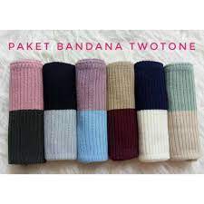 10 PCS bandana ciput rajut 2 warna two tone / inner hijab dalaman