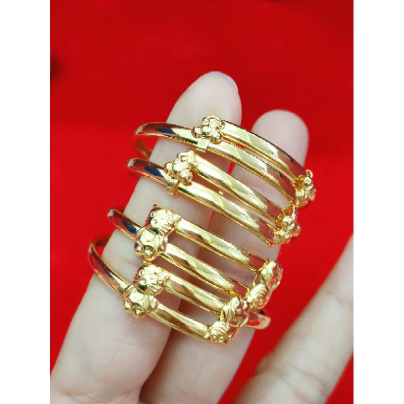 GELANG SELOT ANAK POLOS ( PERAK 925 ) LAPIS EMAS 24K