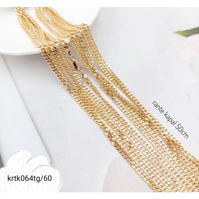 Kalung Rantai Kapal xuping asli 50cm lapis mas 18k