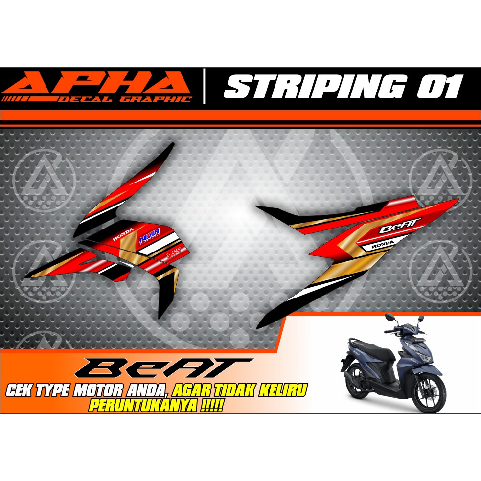 STIKER STRIPING MOTOR HONDA BEAT ESP FI NEW 2021 KODE R01