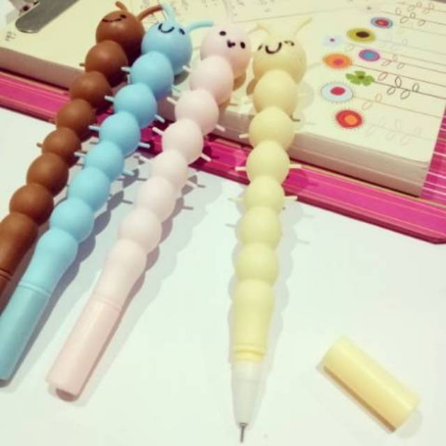 

Pulpen gel black ink pen pastel color tinta hitam