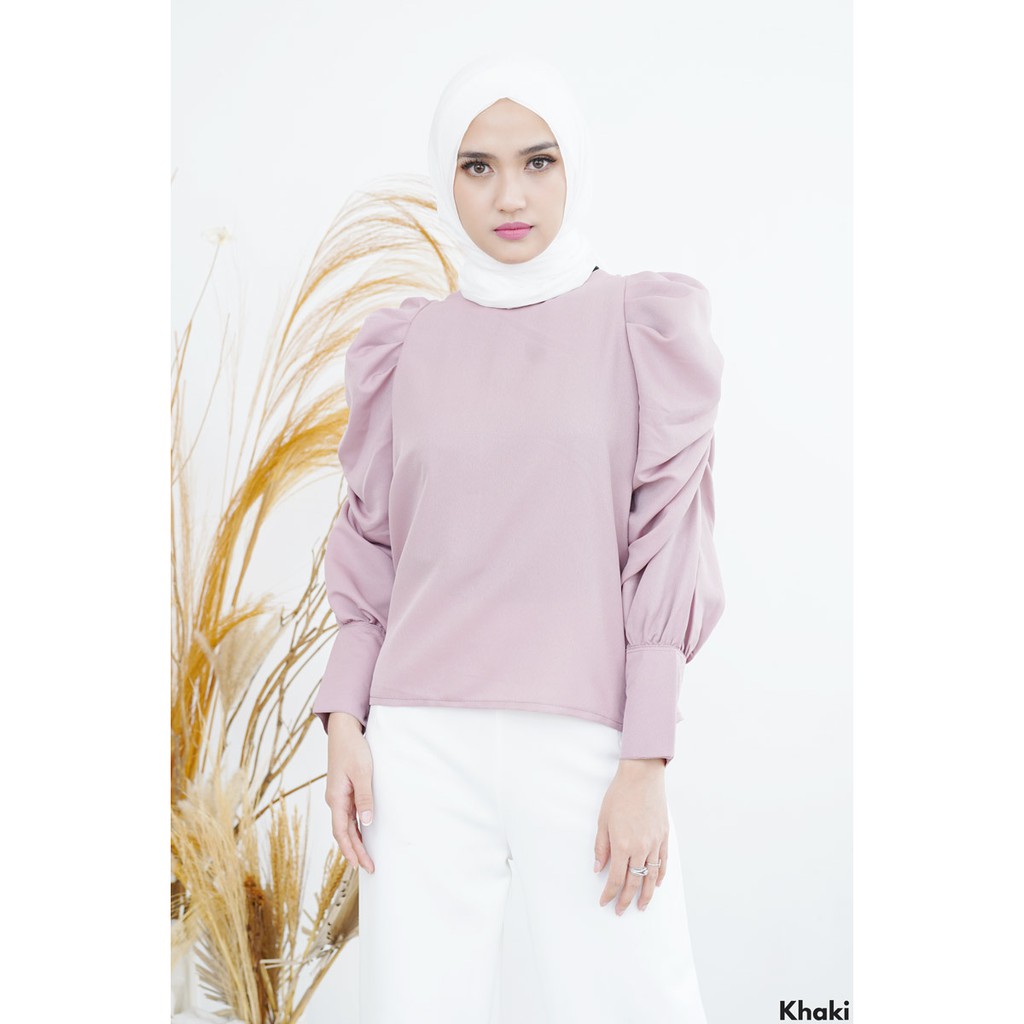 Atasan PUFF BASICLY colour import blouse wanita