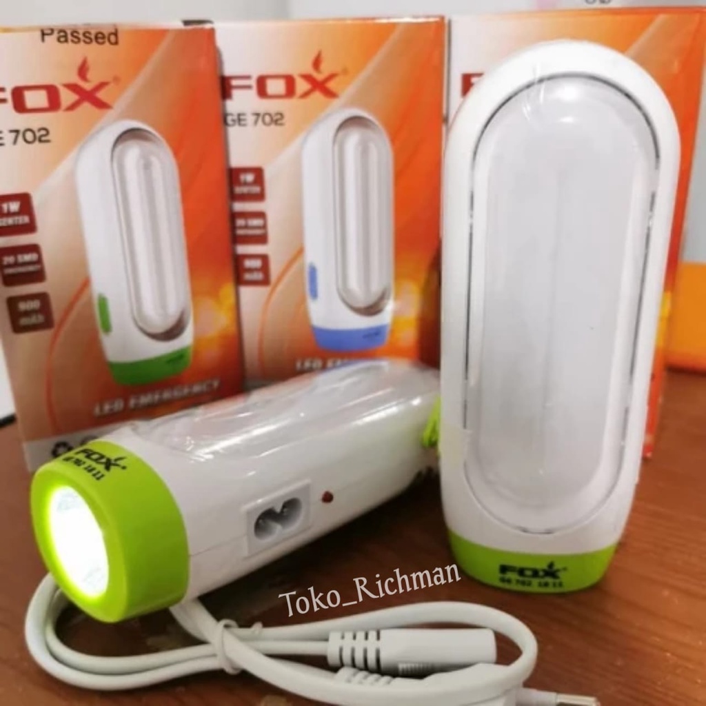 Senter FOX LED GE702 Emergency Lamp Lampu Darurat LED