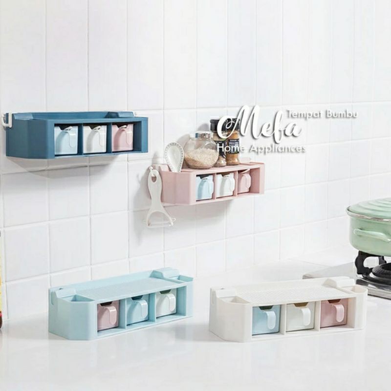 Tempat Bumbu Dapur Unik 3 Laci / Toples Plastik Kopi Teh Gula