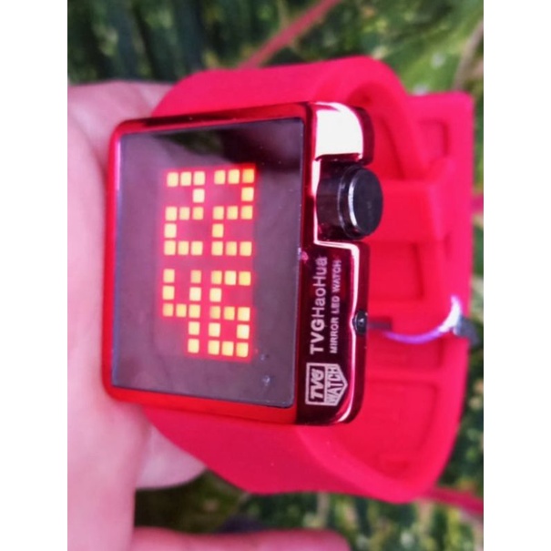 FHASION WANITA KACA CERMIN | JAM TANGAN LED DIGITAL RUBBER | Jam Tangan cewek original TVG | Jam Tangan bergaransi | Watter resintant