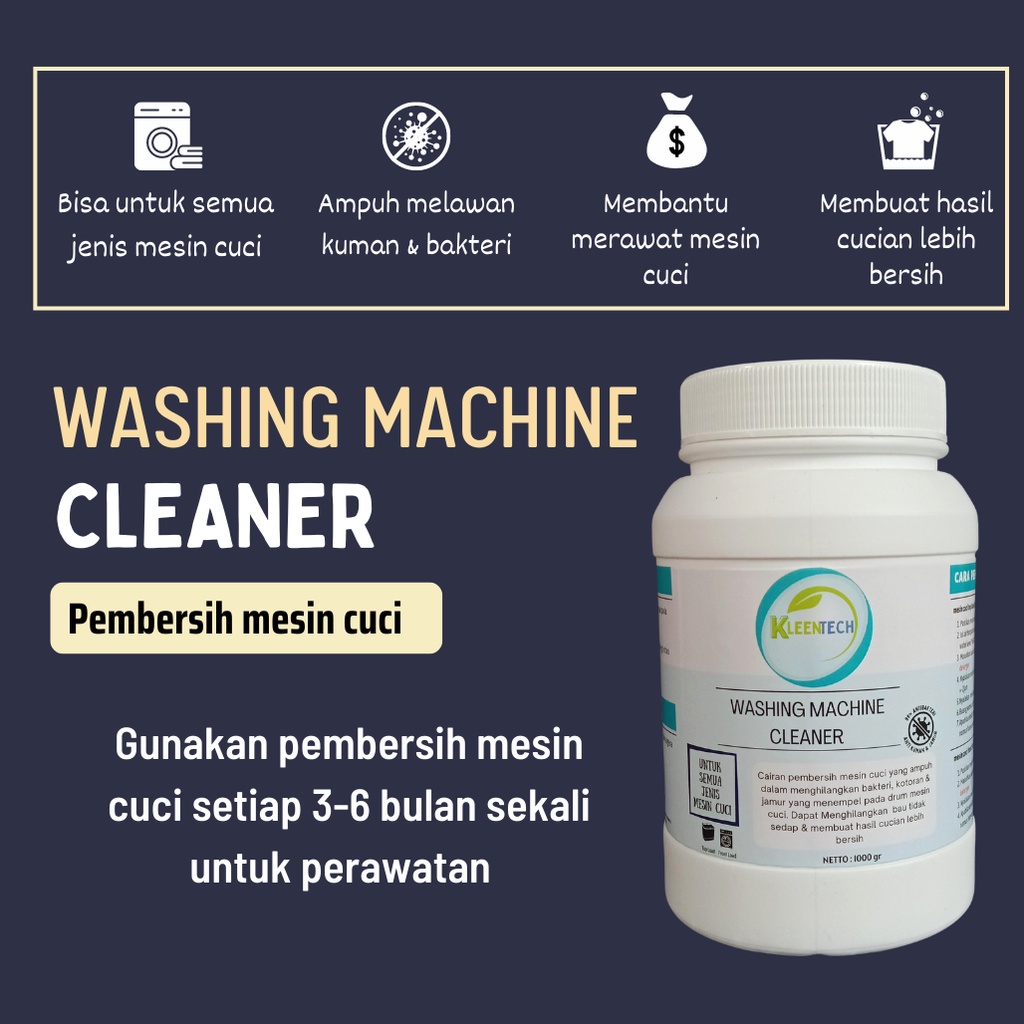 KLEENTECH - Pembersih Mesin Cuci / Bubuk Perawatan Mesin Cuci / Washing Machine Cleaner