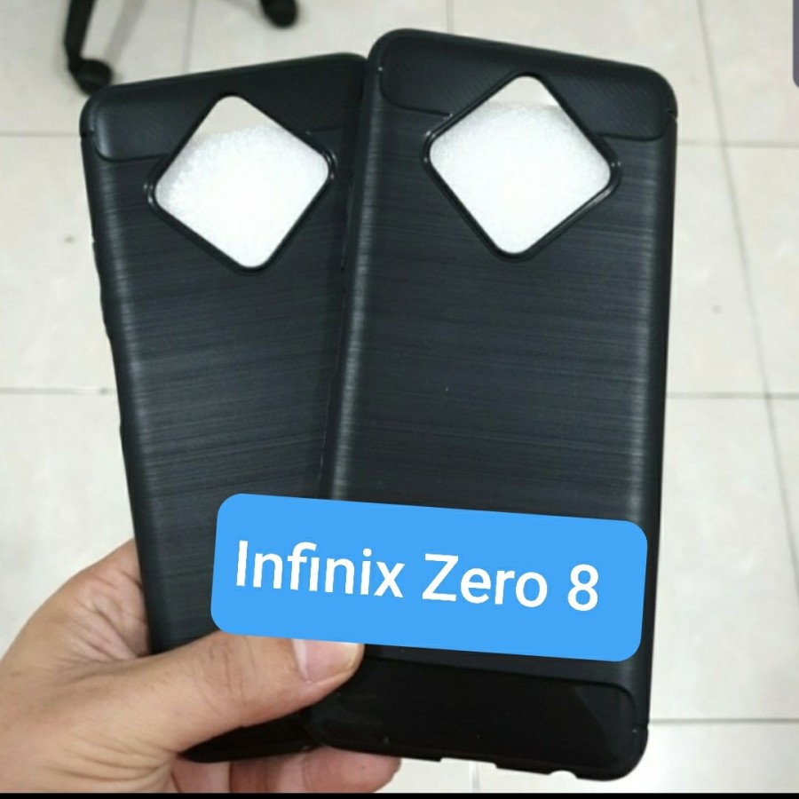 INFINIX ZERO 8 Silicon Carbon Slim Fit Soft Case Premium Carbon -D2