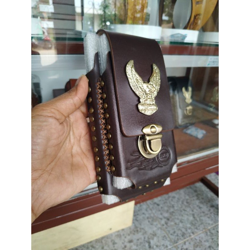 Sarung HP logo vertikal isi 2 kulit asli