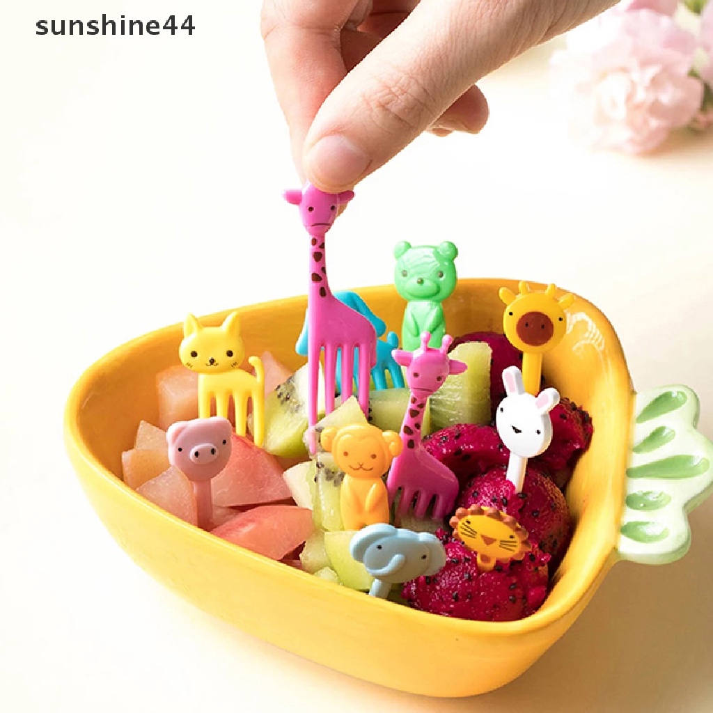 Sunshine 6 / 7 / 8 / 10 / 16 / 50 / 100 pcs / Pak Hiasan Makanan Penutup Bento Bentuk Kartun Mini Untuk Anak