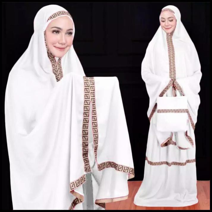 Mukena Dewasa Katun Rayon Bordir Jepang - Mukena Fendi - Katun Bordir - Putih