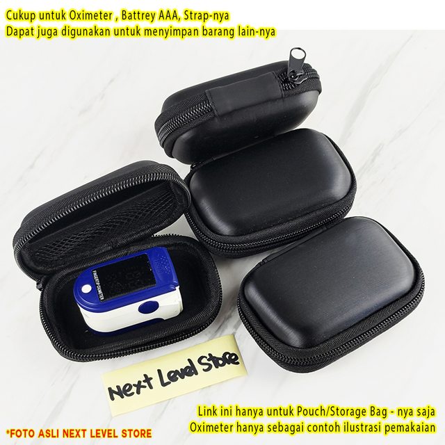 Pouch Oximeter Oxymeter Tas Dompet Case Casing Penyimpanan Full Black