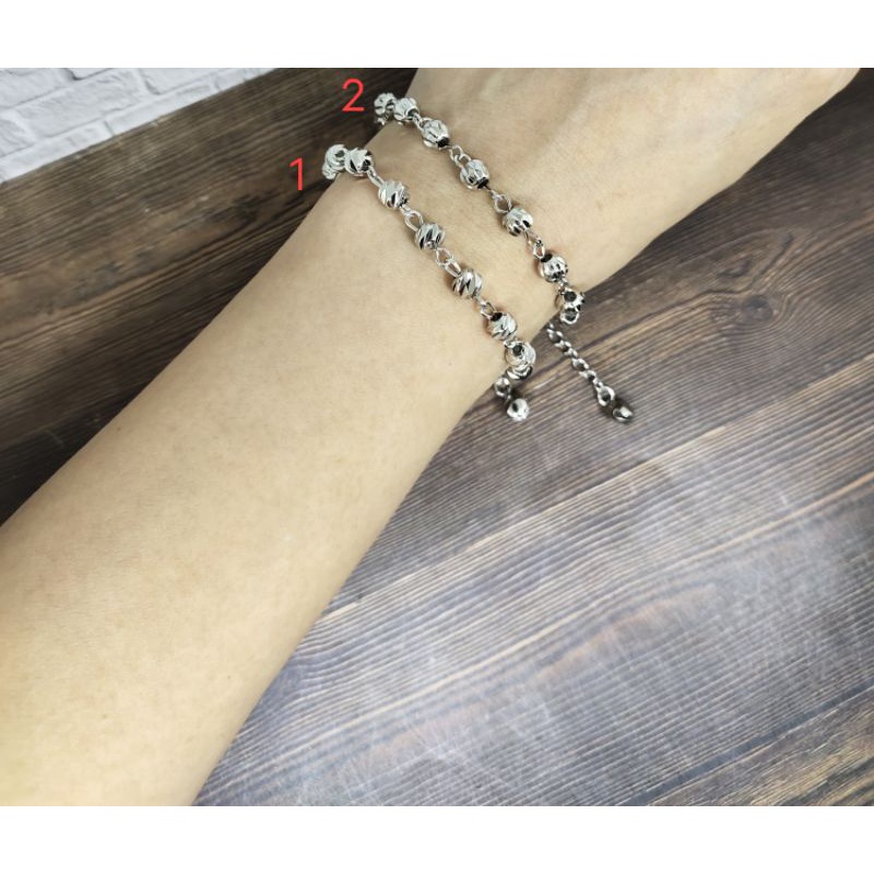 Fifi Fashion Gelang Model Emas Biji Lada Silver Ukir Titanium Xuping Antialergi