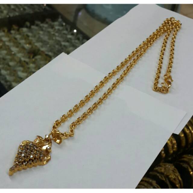 Kalung Nori Liontin anggur kecil lapis emas 24k
