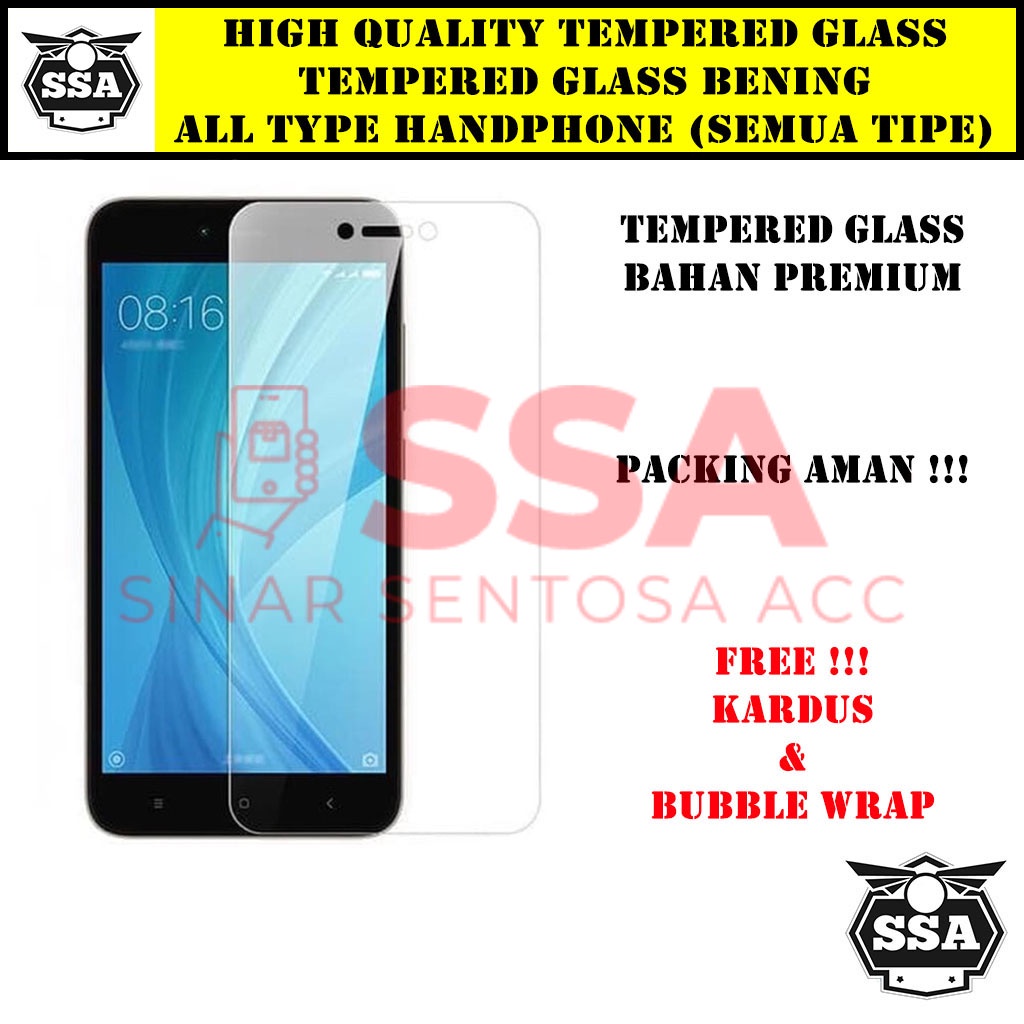 PREMIUM Tempered Glass All Type Xiaomi Huawei Iphone Samsung Asus Zenfone Redmi Lenovo Vivo Oppo